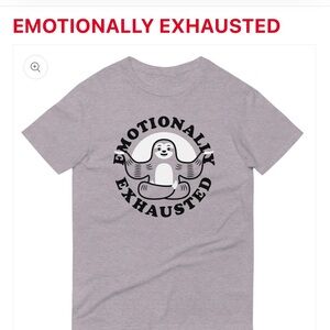 SNORG TEES Emotionally Exhausted Size Large Sloth graphic T-Shirt